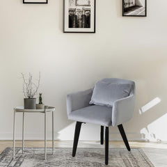 Fauteuil scandinave Gybson Velours Argent