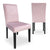 Lot de 2 chaises en velours rose avec pieds en bois