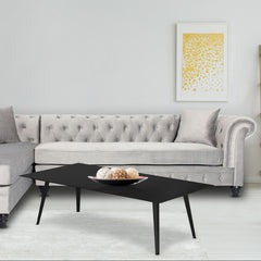 Table basse rectangulaire magnétique en métal noir 120x60 cm