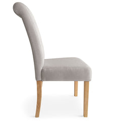Lot de 2 chaises Adam en tissu beige avec pieds en bois