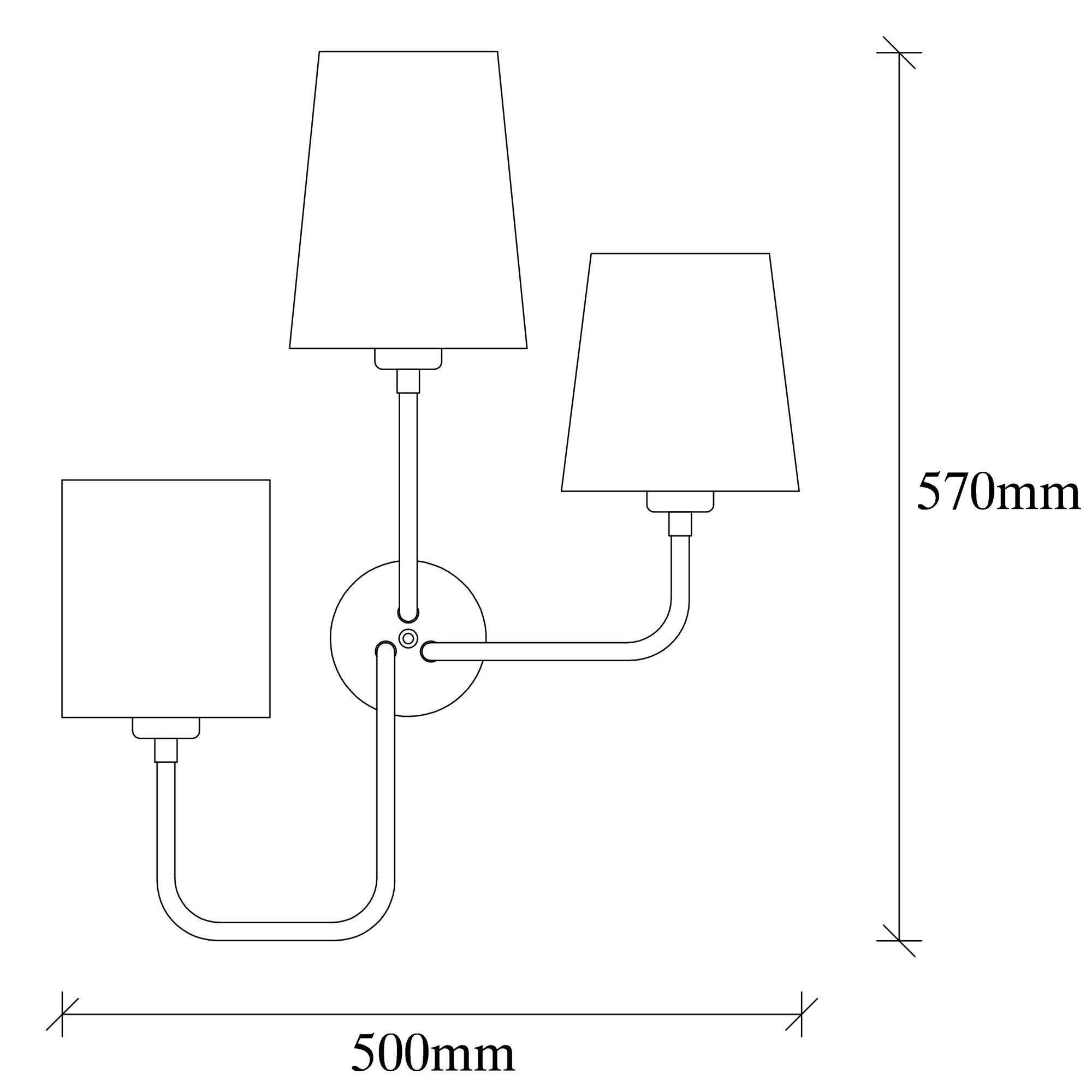 Applique murale 3 ampoules Perlshaw Tissu et Métal Noir