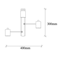 Applique murale 3 ampoules Sobaka Métal Noir