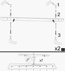 Applique murale 3 ampoules Sobaka Métal Noir