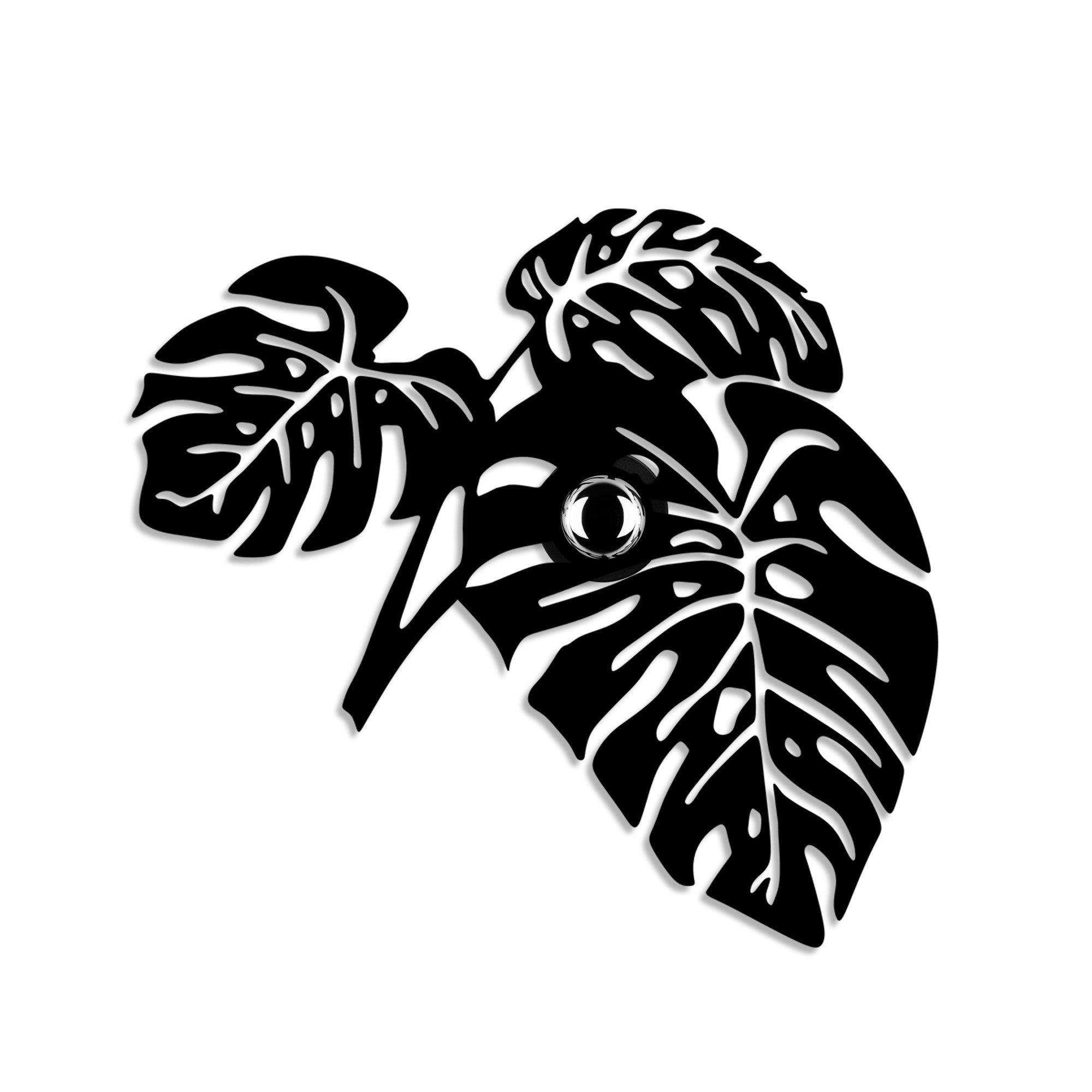 Applique murale décoratif Eyam feuilles de monstera L51xH47cm Métal Noir