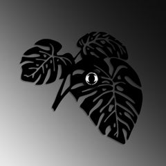 Applique murale décoratif Eyam feuilles de monstera L51xH47cm Métal Noir