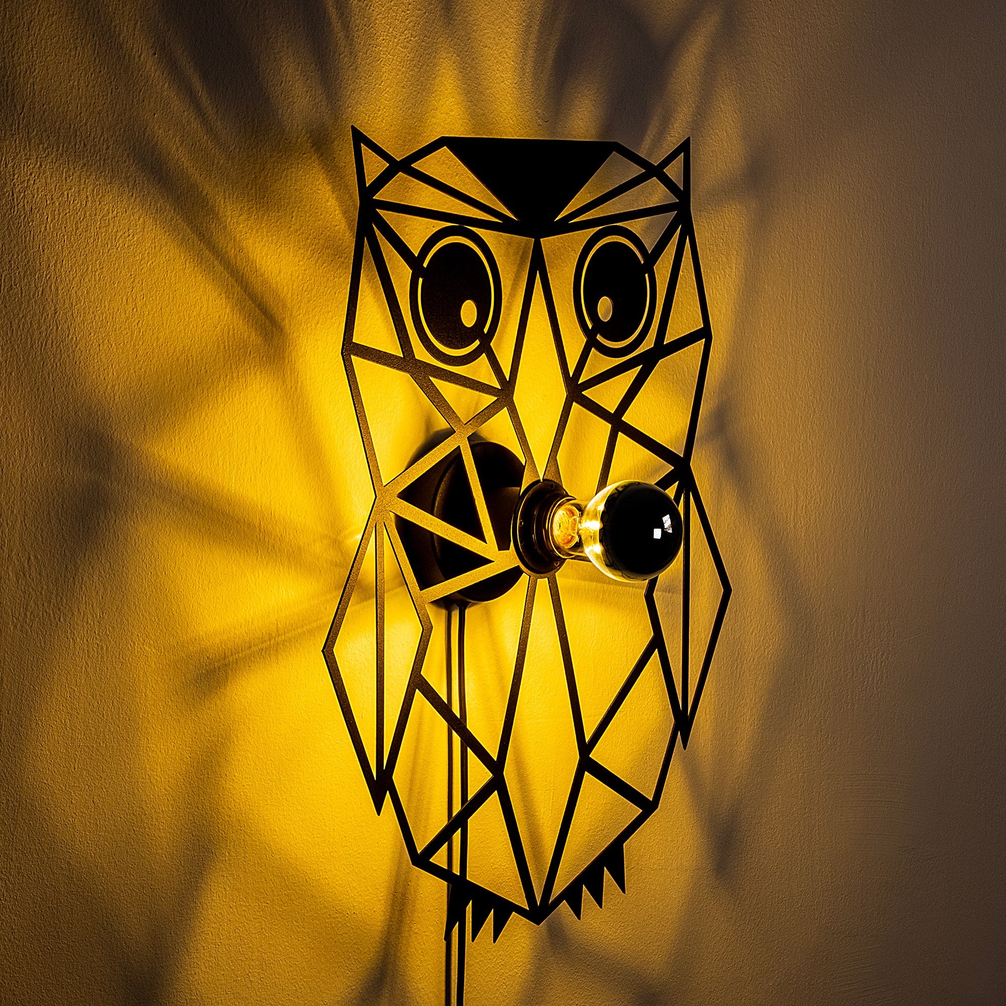 Applique murale origami hibou Apertura L39xH49cm Métal Noir