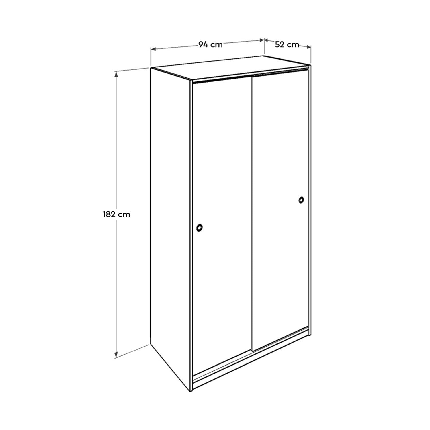 Armoire 2 portes coulissantes Rongy L94cm Blanc