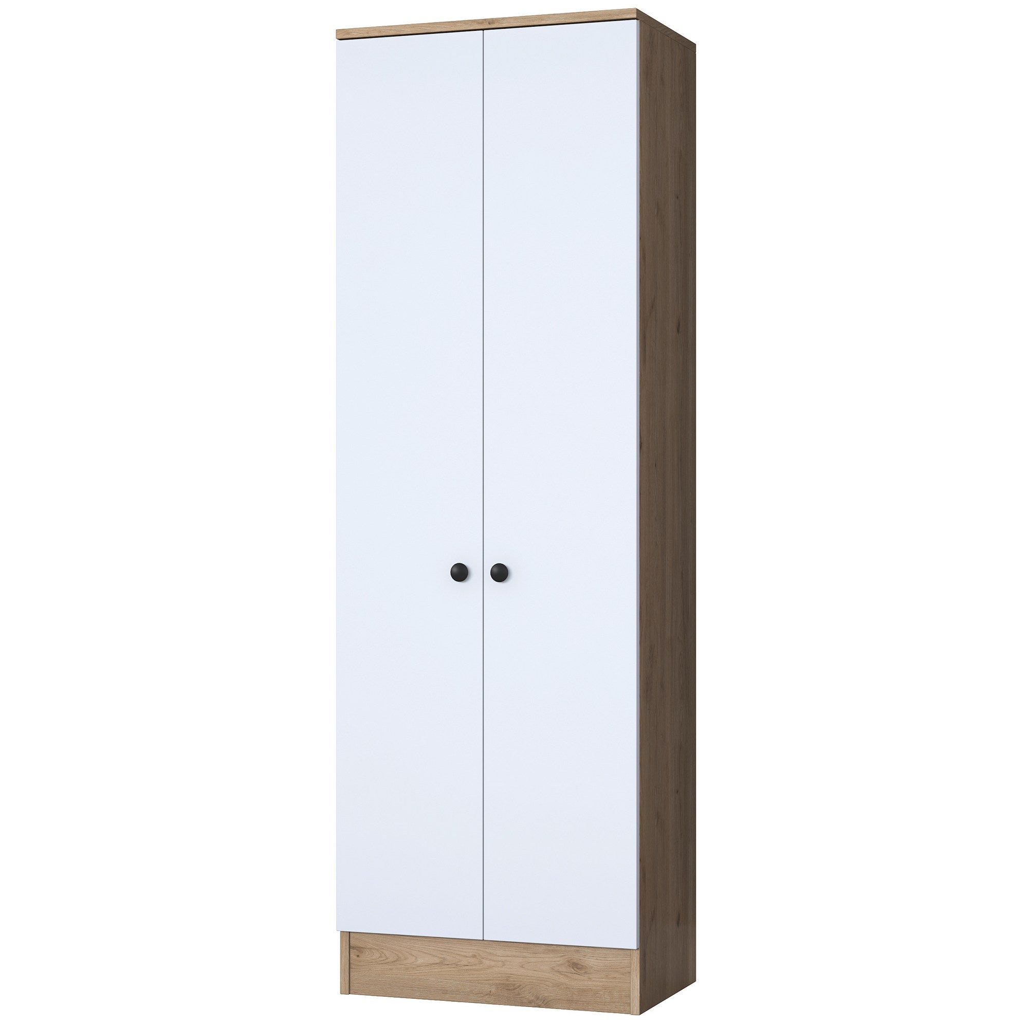 Armoire 2 portes Virro L59,8cm Bois clair et Blanc