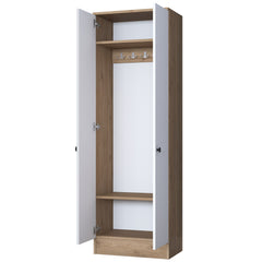 Armoire 2 portes Virro L59,8cm Bois clair et Blanc