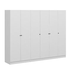 Armoire 6 portes Kuta L270xH210cm Bois Blanc