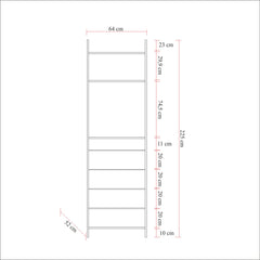 Armoire ouverte style dressing industriel Fodienda L192cm avec 4 tiroirs et miroir Bois clair