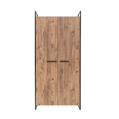 Armoire style industriel Fodienda L104cm avec 2 portes Bois et Métal Noir