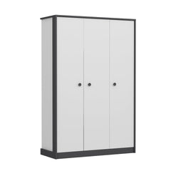 Armoires 3 portes Oaru L120cm Blanc et Anthracite