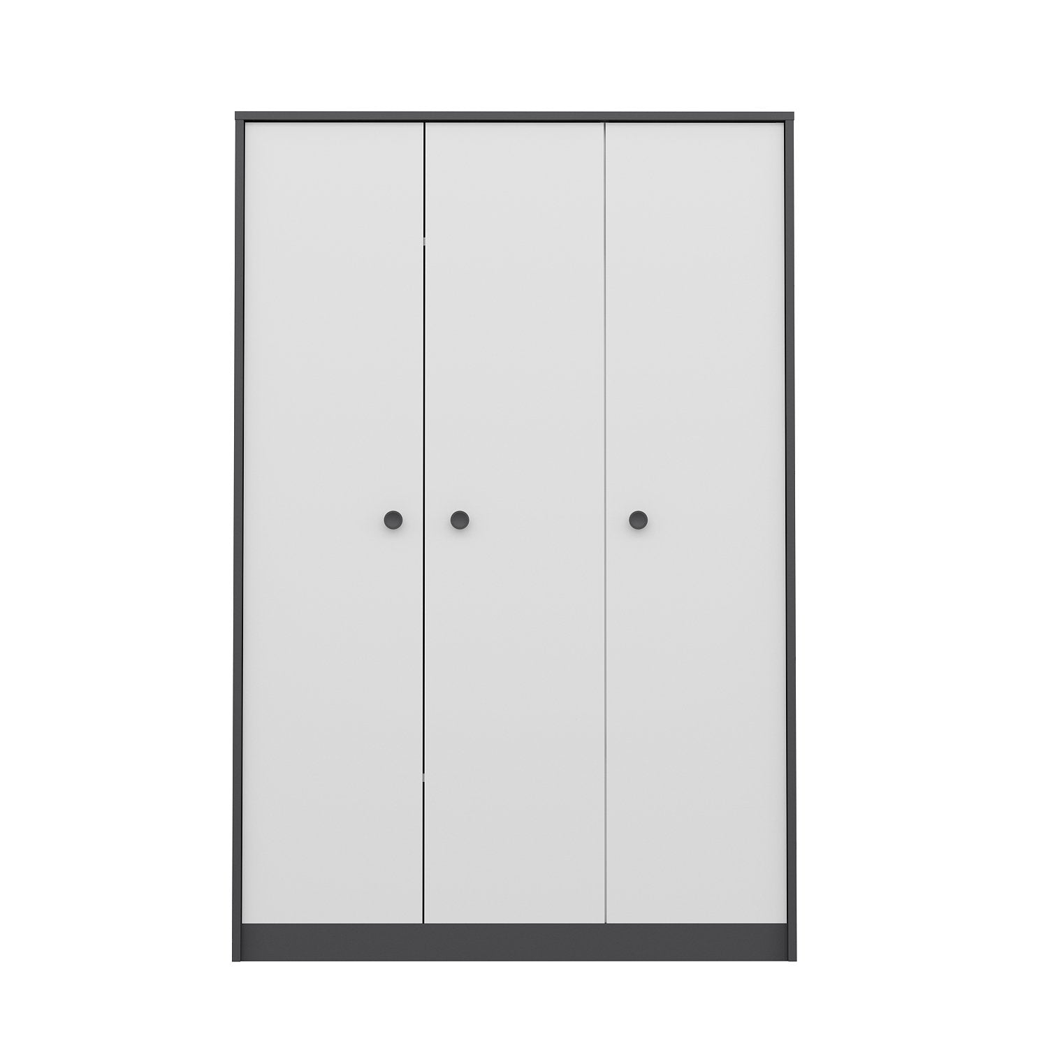 Armoires 3 portes Oaru L120cm Blanc et Anthracite