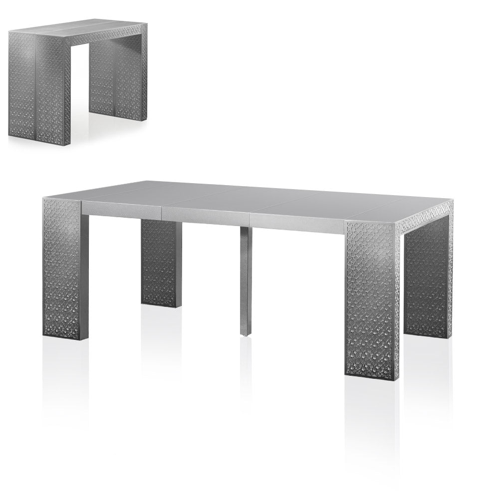 Table Console extensible 3 rallonges Nassau Morocco Gris