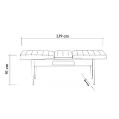 Banc capitonné Scamnum Bois Pin et Anthracite