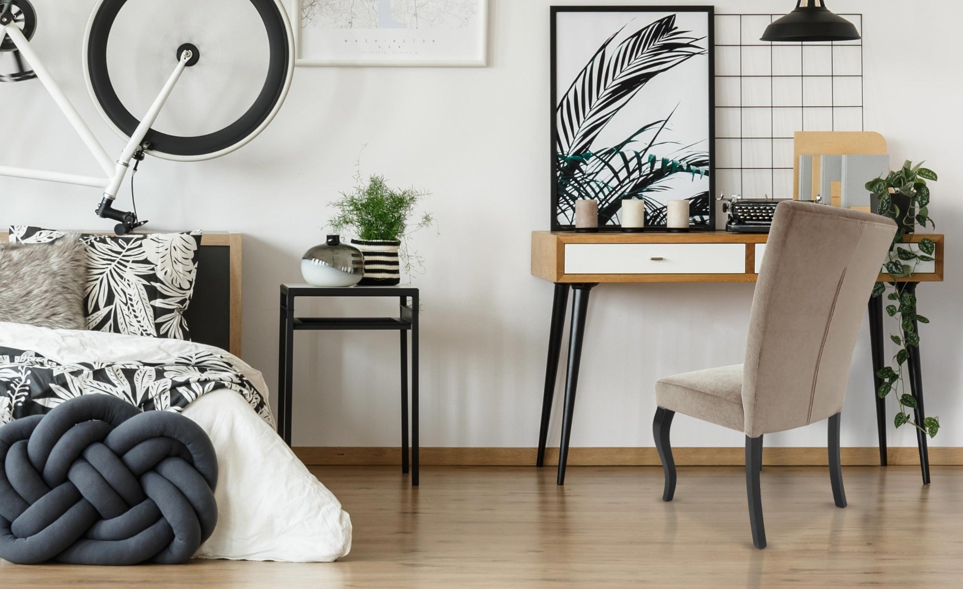 Lot de 2 chaises Beata velours Taupe