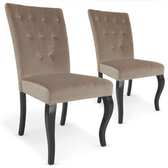 Lot de 2 chaises Beata velours Taupe