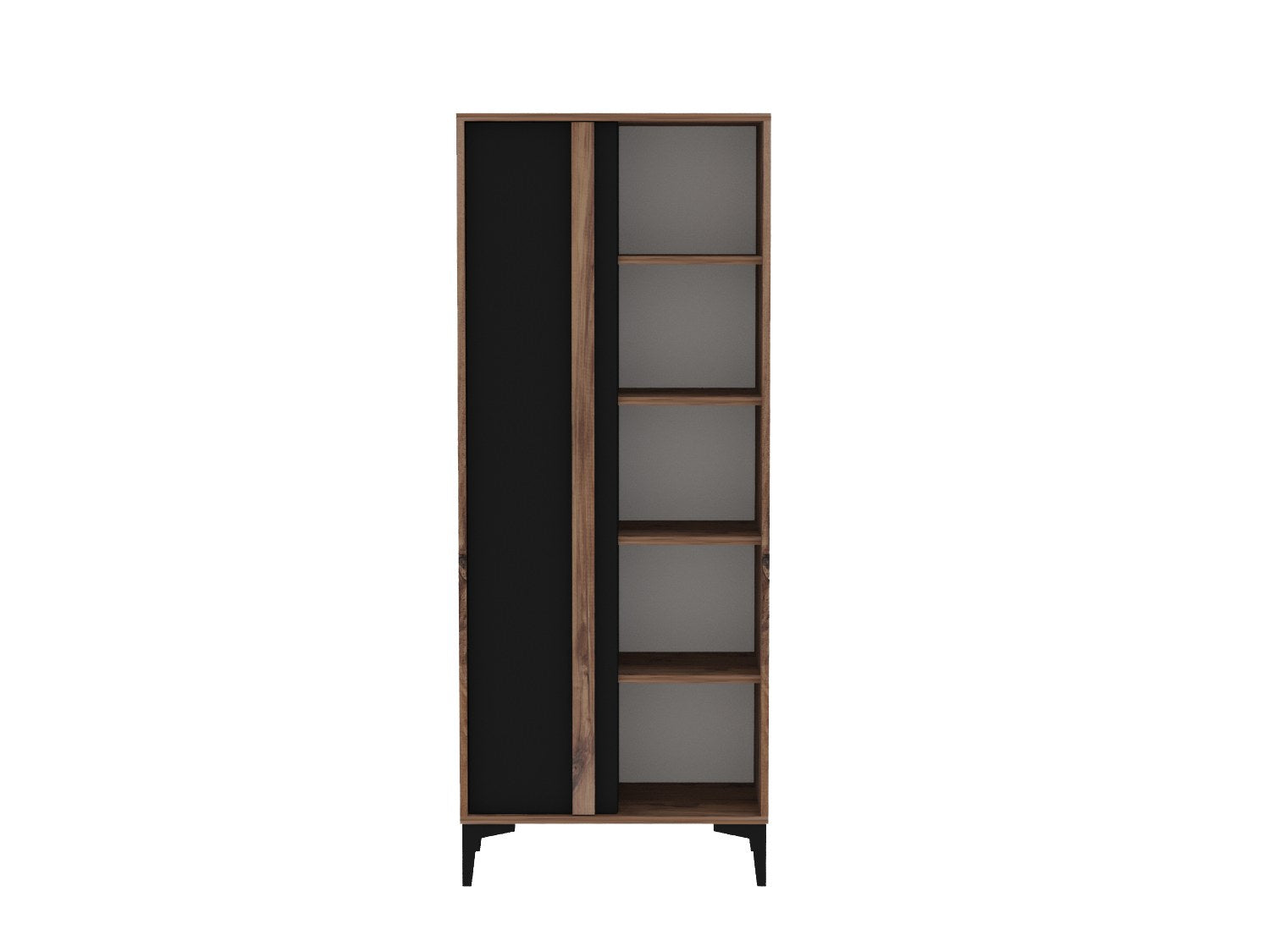 Bibliothèque Algelo L70cm Bois foncé et Anthracite