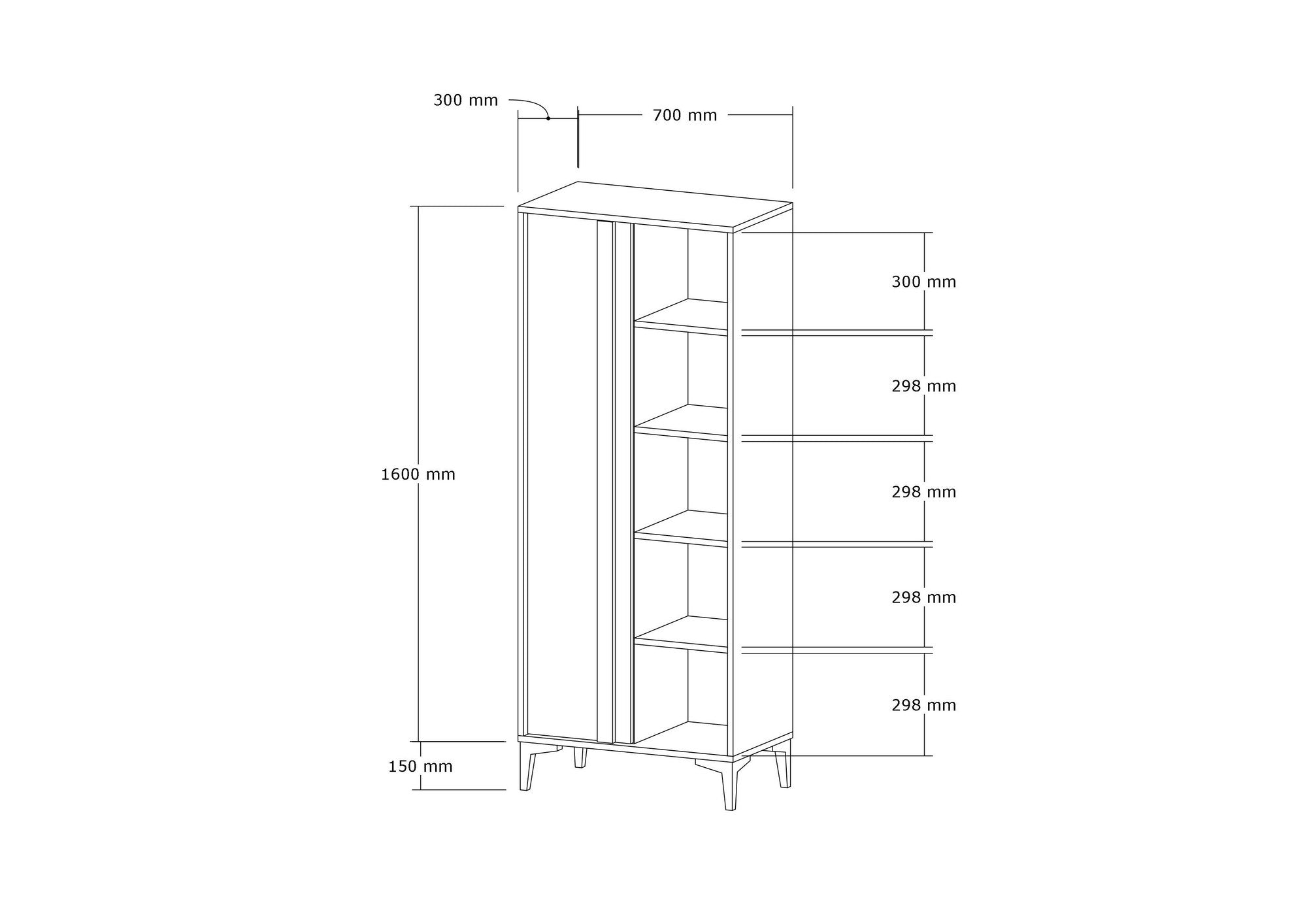 Bibliothèque Algelo L70cm Bois foncé et Anthracite