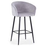 Chaise de bar en velours argenté