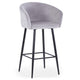 Chaise de bar en velours argenté