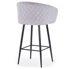 Chaise de bar Bobby Velours Argent