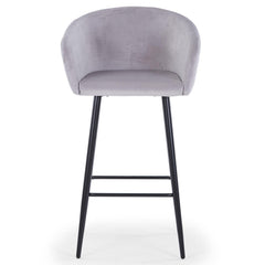 Chaise de bar Bobby Velours Argent