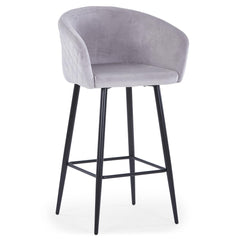 Chaise de bar Bobby Velours Argent