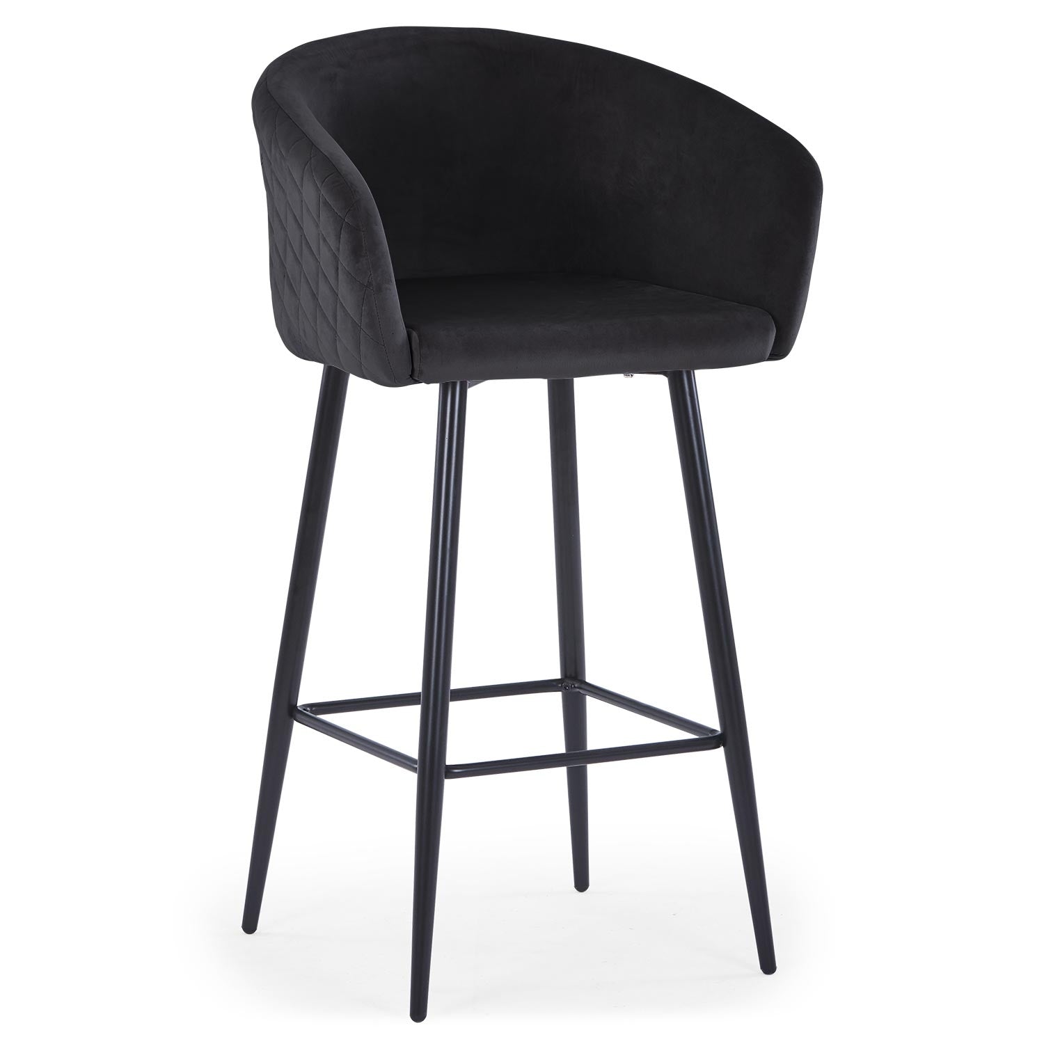 Chaise de bar Bobby Velours Noir