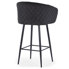 Chaise de bar Bobby Velours Noir