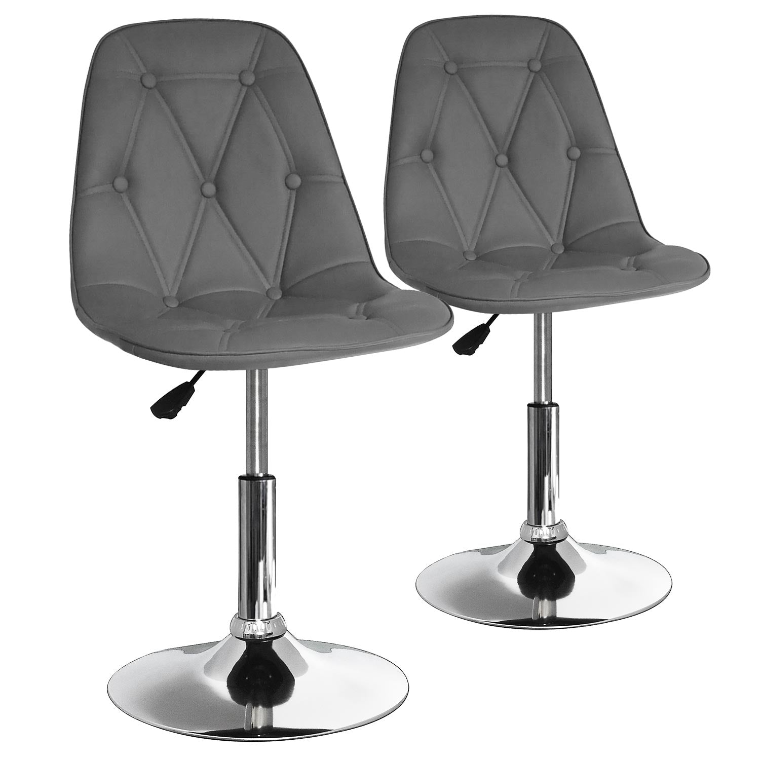 Lot de 2 chaises ajustables matelassées Boleo Gris