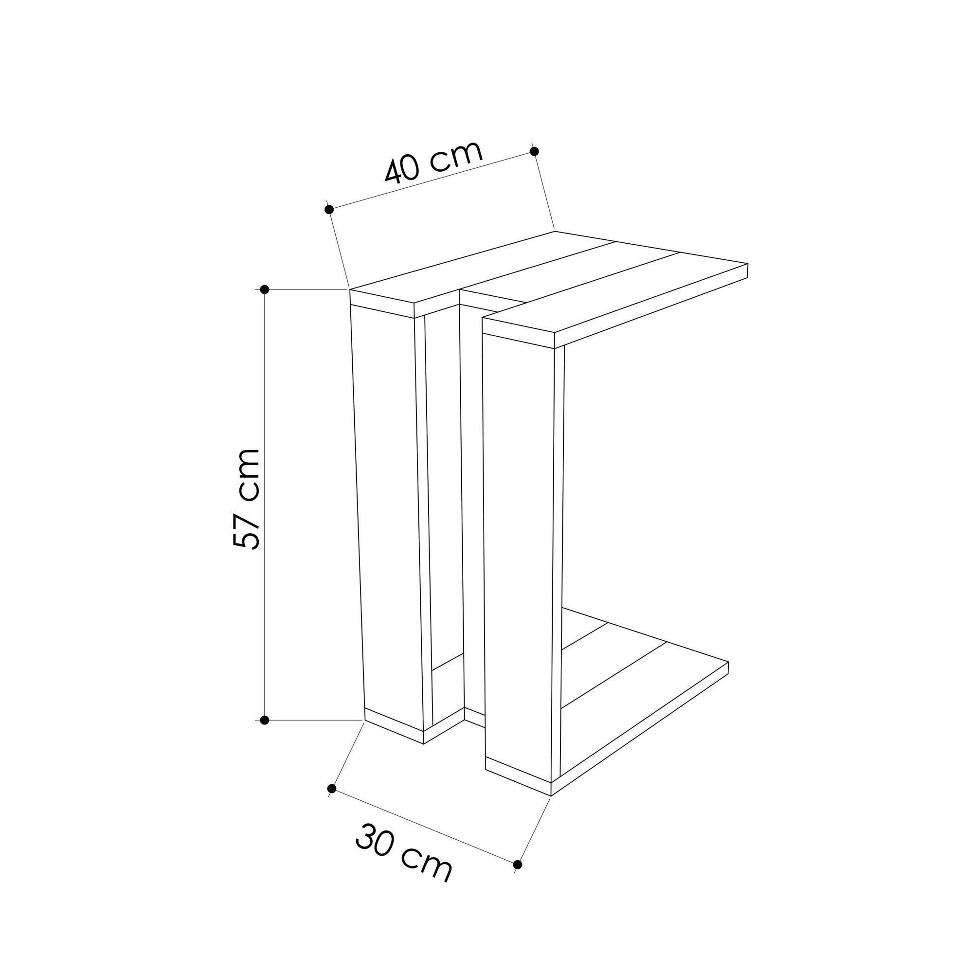 Bout de canapé Swaan L30xH57cm Blanc