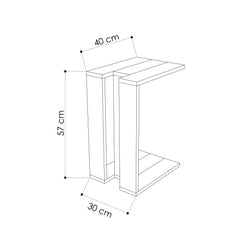 Bout de canapé Swaan L30xH57cm Chêne clair et Anthracite