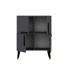 Buffet bas 4 portes Opal 70cm Noir et Anthracite