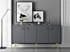 Buffet bas Buffalo L140cm Anthracite et Or