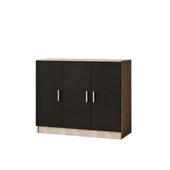 Buffet contemporain 3 portes L89cm Vioda Chêne clair et Noir