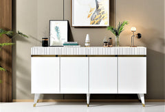 Buffet design Defne L150xH80cm Blanc et Or