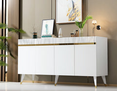 Buffet design Defne L150xH80cm Blanc et Or