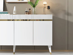 Buffet design Defne L150xH80cm Blanc et Or