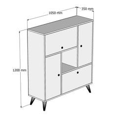 Buffet haut Kamut L120xH105cm Bois Naturel