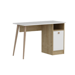 Bureau 1 porte Elmira 110cm Bois et Blanc