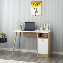 Bureau 1 porte Elmira 110cm Bois et Blanc