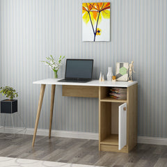 Bureau 1 porte Elmira 110cm Bois et Blanc