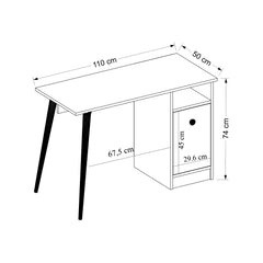 Bureau 1 porte Elmira 110cm Bois et Blanc