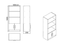 Bureau, armoire, bibliothèque, commode et table basse Busymo Blanc