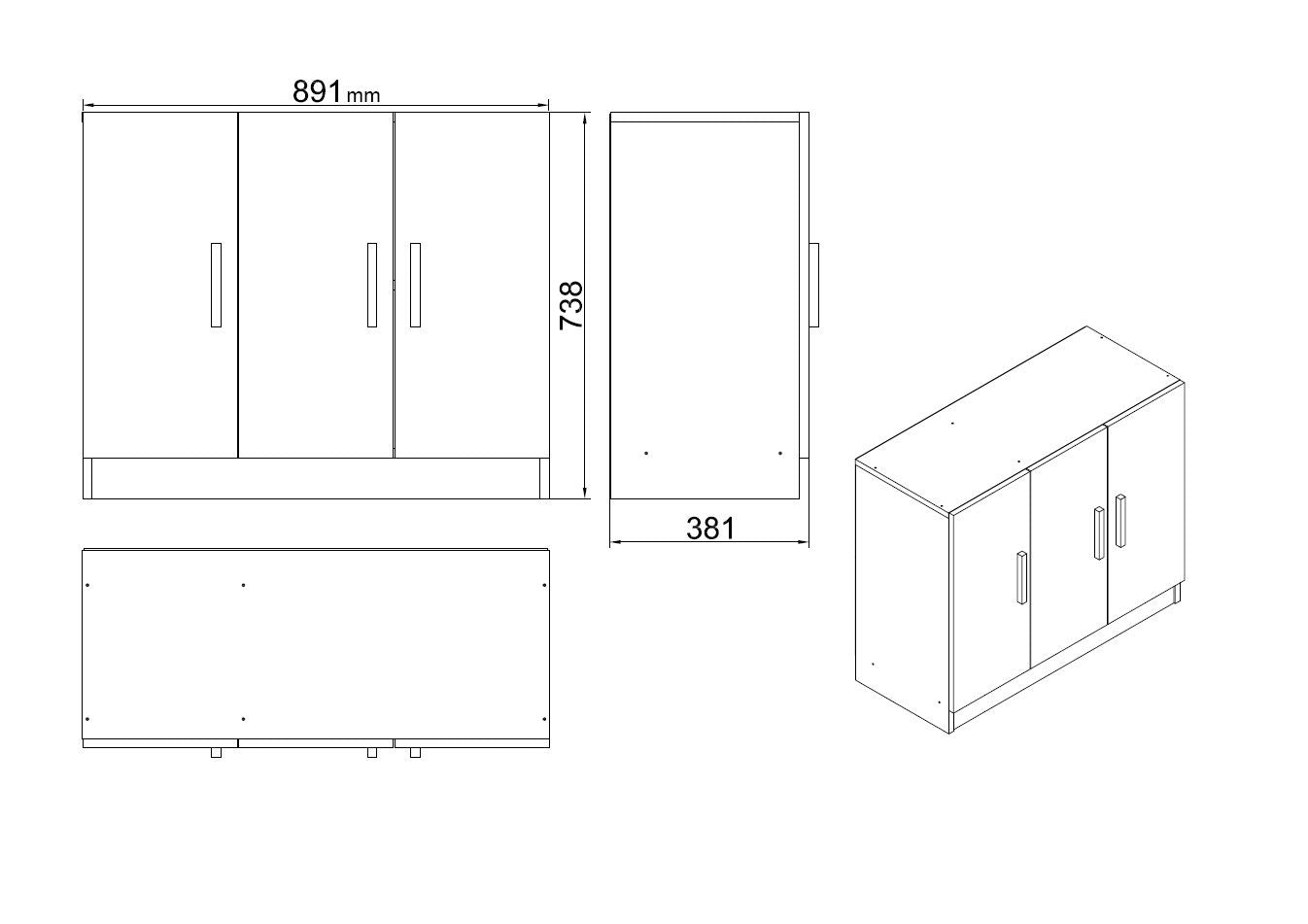 Bureau, armoire, bibliothèque, commode et table basse Busymo Blanc