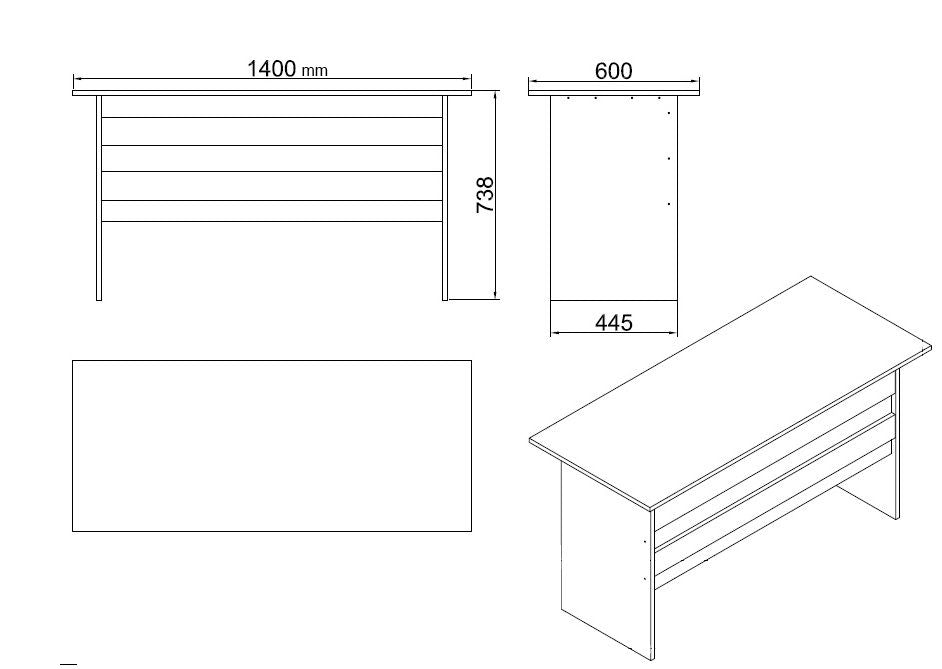 Bureau, armoire, bibliothèque, commode et table basse Busymo Blanc