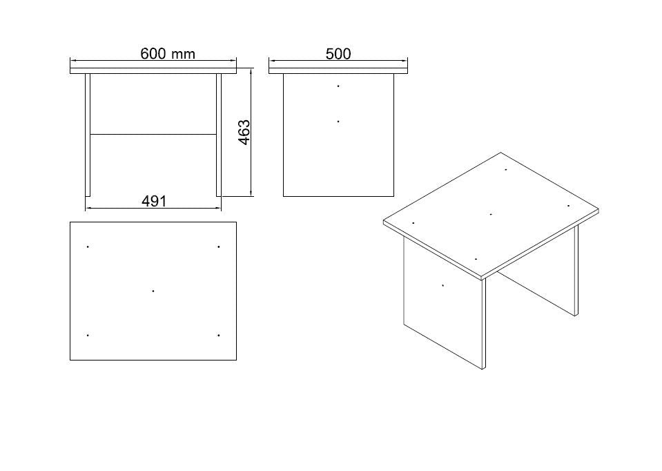 Bureau, armoire, bibliothèque, commode et table basse Busymo Blanc