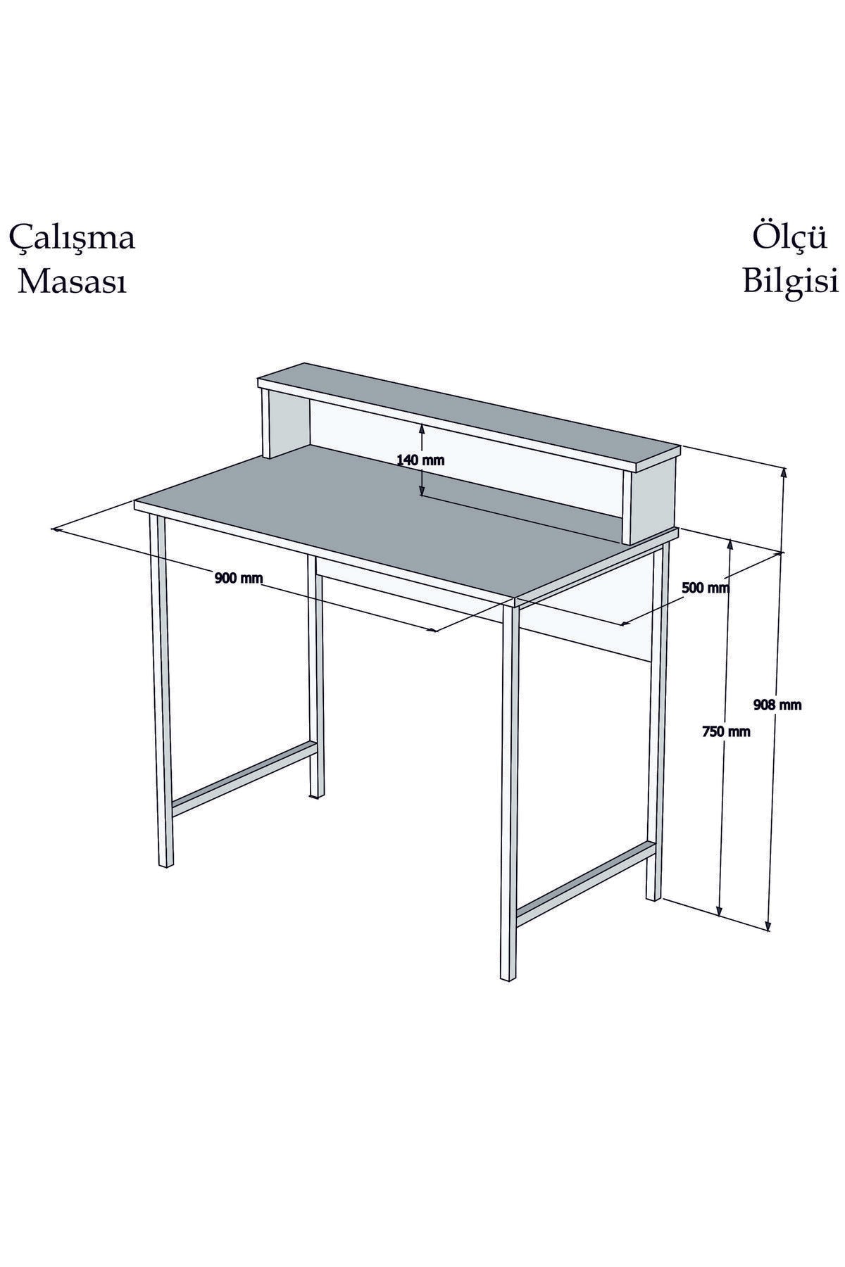 Bureau Chahla 90cm Bois foncé et Métal Noir